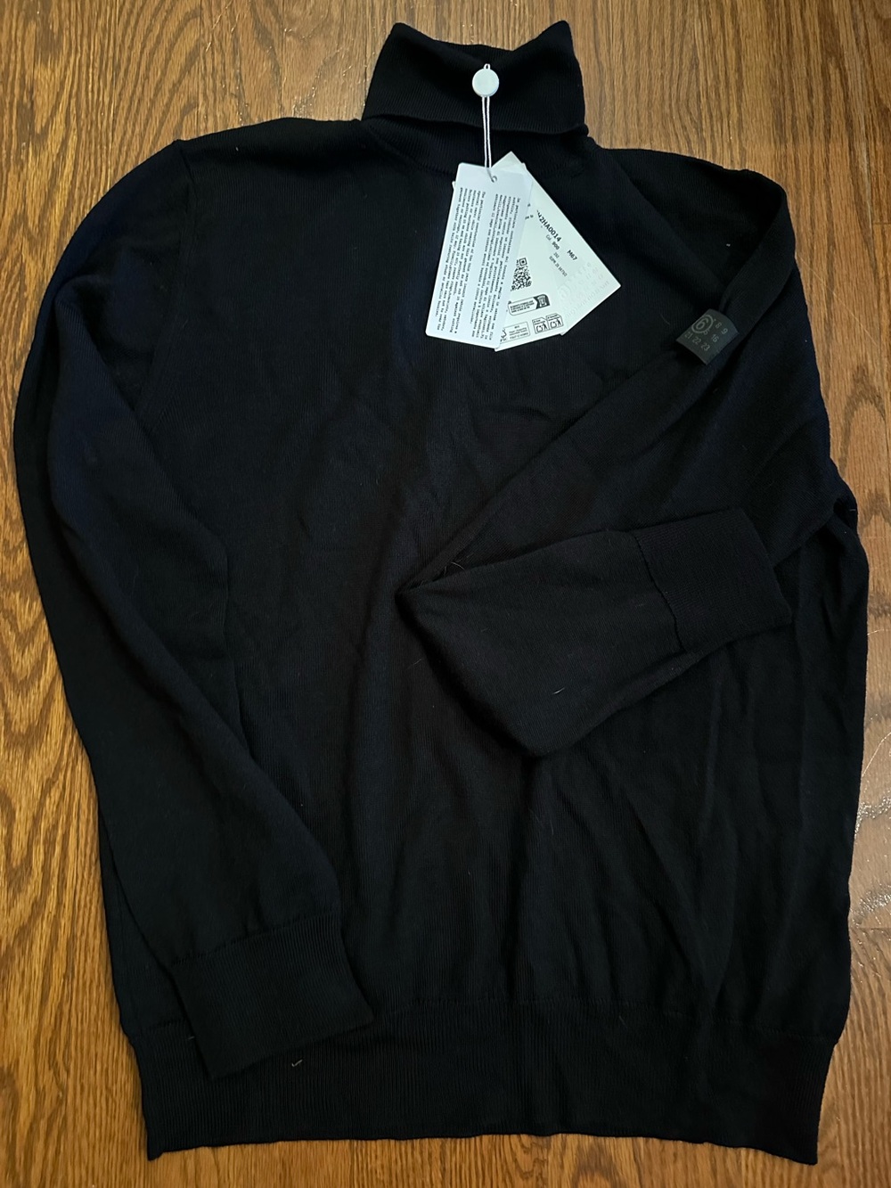 NWT MM6 Maison Margiela Black Turtleneck Sweater Size M